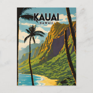 Kauai Hawaii Nostalgic Retro Travel Postkarte