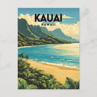 Kauai Hawaii Nostalgic Travel Postkarte