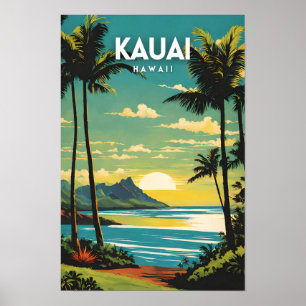Kauai Hawaii Nostalgic Vintag Poster