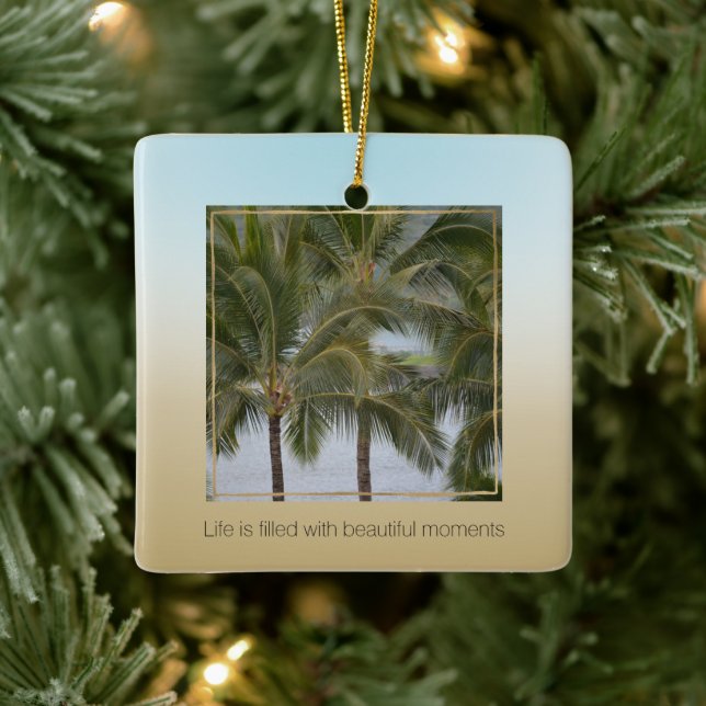 Kauai Hawaii Palm Trees Beautiful Moments Keramikornament (Baum)