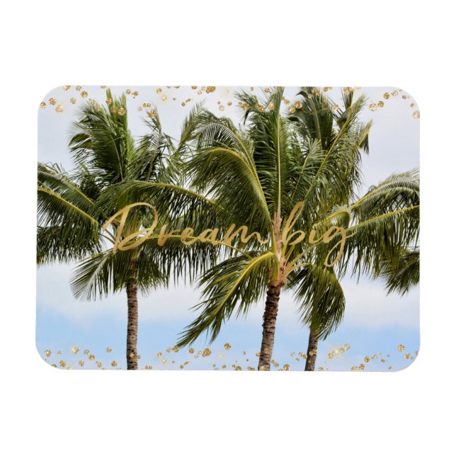 Kauai Hawaii Palm Trees Gold Dream Magnet (Horizontal)
