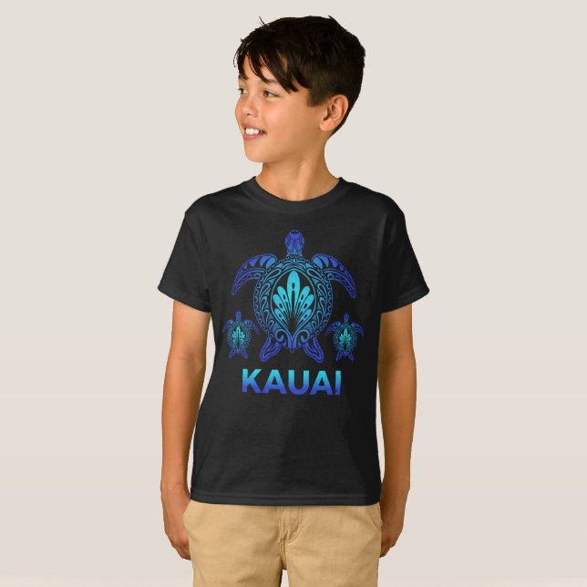 Kauai Hawaii Sea Turtle Hawaiian Aloha Beach Surf T-Shirt (Vorne ganz)