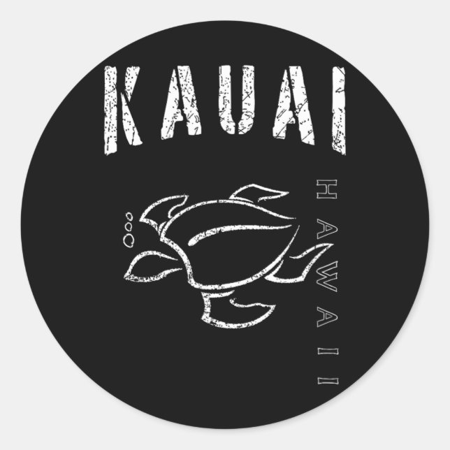 Kauai Hawaii Souvenir Runder Aufkleber (Vorderseite)