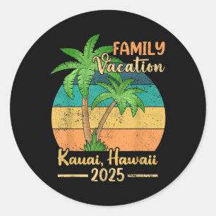 Kauai Hawaii Strand Familienurlaub 2025 Sommer Runder Aufkleber
