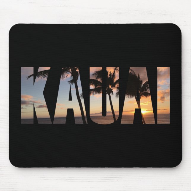 Kauai, Hawaii Sunset mit Palmen Mousepad (Vorne)