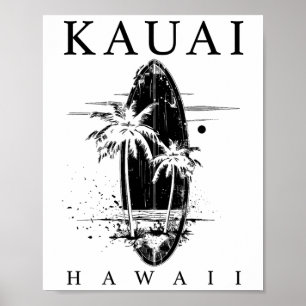 Kauai Hawaii Surfen Vintage Surf Surfer Poster