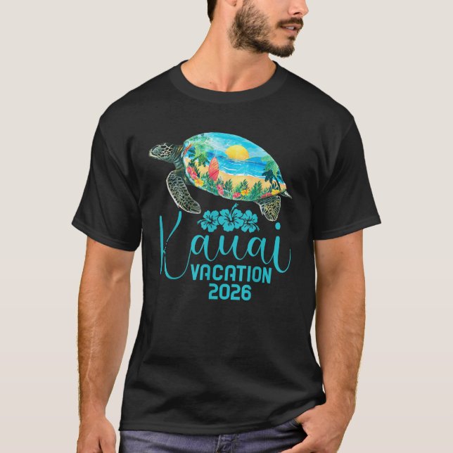 Kauai Hawaii Trip 2026 Sea Turtle Summer Vacation T-Shirt (Vorderseite)