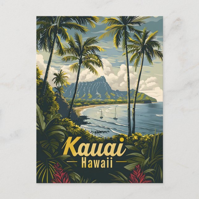Kauai Hawaii Vintag Postkarte (Vorderseite)