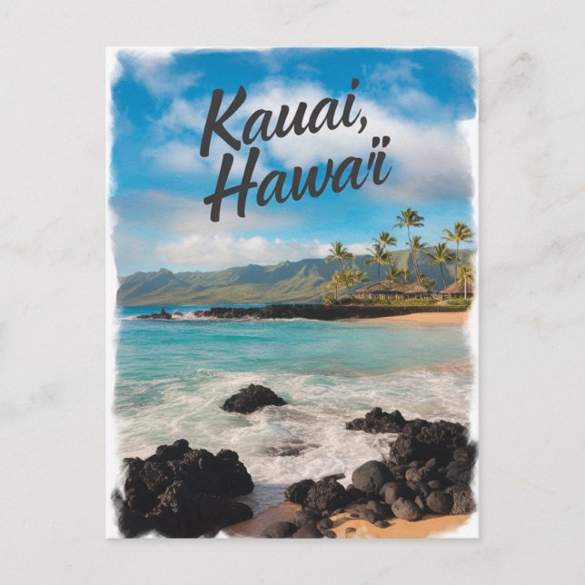 Kauai Hawaii Watercolor Painting Postkarte (Vorderseite)