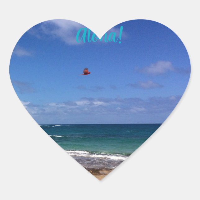 Kauai heart Aloha Aufkleber (Vorderseite)