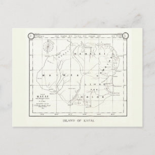 Kauai Insel, Hawaii, Vintage Karte 1887 Postkarte