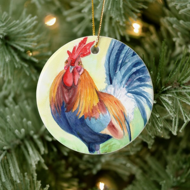 Kauai Island Rooster 4 Keramik Ornament (Baum)