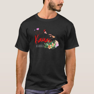 Kauai Karte passende Urlaubsfamilie Mädchen Reise T-Shirt