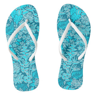 Kauai Morning Hawaiian Protea Floral Flip Flops