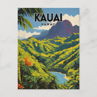 Kauai Nostalgic Travel Art Postkarte