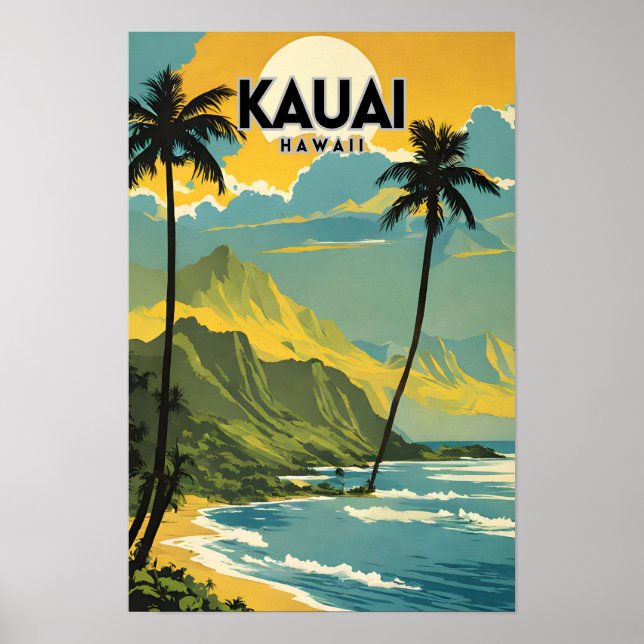 Kauai Nostalgic Travel Poster (Vorne)
