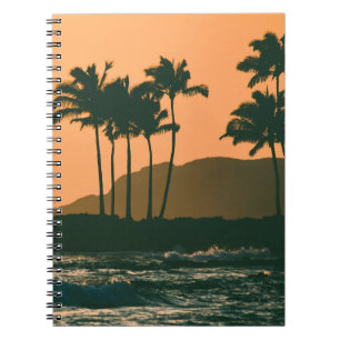 Kauai Ocean Sunset Palm Trees Notizblock