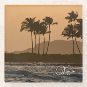 Kauai Ozean Sonnenuntergang (von mir fotografiert) Glasuntersetzer