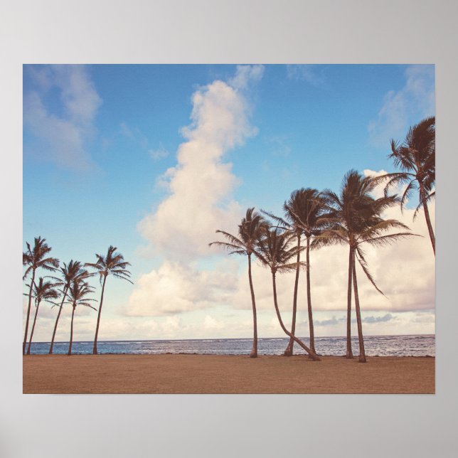 Kauai Palm Trees - Hawaii Travel Poster (Vorne)