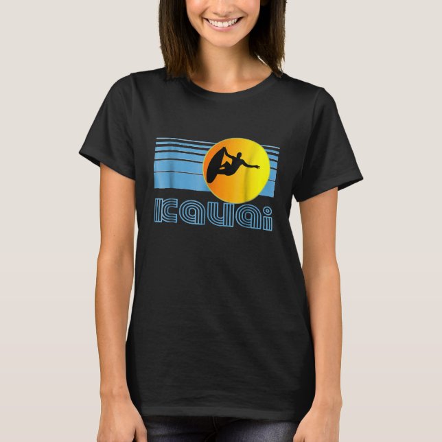 Kauai Retro Surf T Shirt Hawaii Surfing Design Cl (Vorderseite)