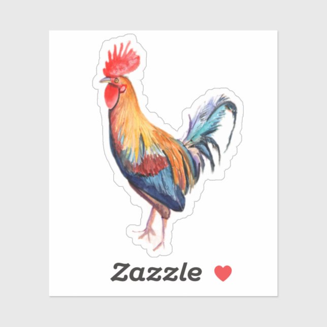 Kauai Rooster Chicken Hawaii Tiersticker Aufkleber (Blatt)