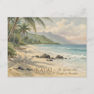 Kauai-Strand Romantische Malerei Postkarte