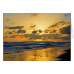 Kauai-Strand-Sonnenuntergang, Niihau auf dem