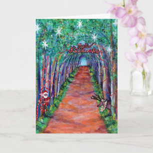 Kauai Tree Tunnel with Santa Mele Kalikimaka Card Karte