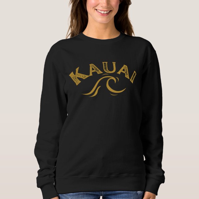Kauai Wave Front Back Surf chicken rooster ocean b Sweatshirt (Vorderseite)