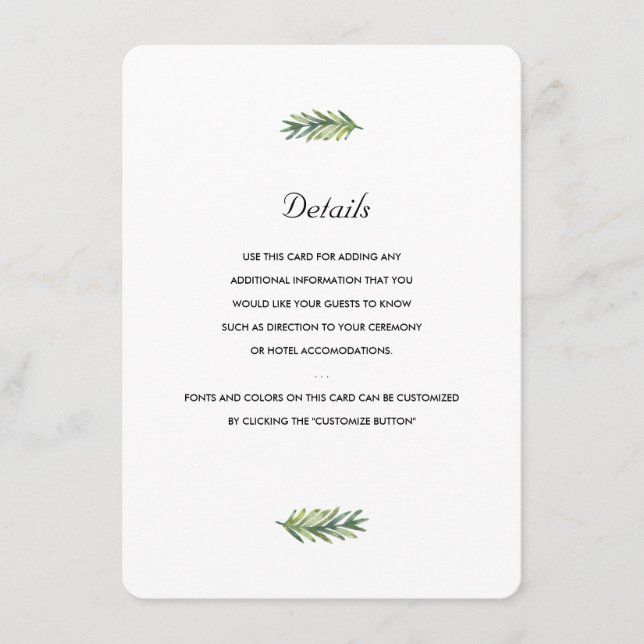 Kauai Wedding Insert (Vorderseite)