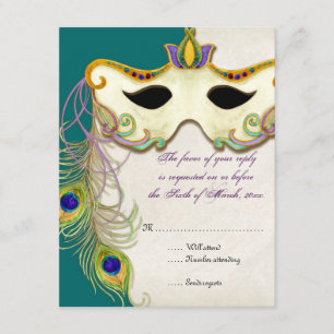 Kauaugenmasquerade Maske Ball - UAWG Response Card RSVP Karte