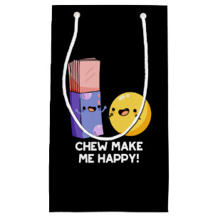 Kauen macht mich glücklich Funny Candy Pun Dark BG Kleine Geschenktüte
