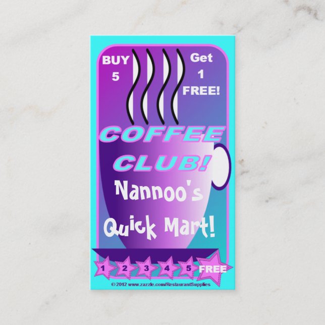 Kauf 5 erhalten Versorgungen mit 1 die FREIEN Treuekarte (Vorderseite)