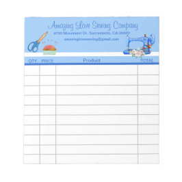 Kaufbeleg für Whimsical Blue Sewing Machine Notizblock