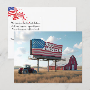 Kaufe-Amerikanisch-Werbetafel auf mittelwestlichem Postkarte