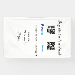 Kaufe der Braut ein Getränk Spende QR Venmo PayPal Banner