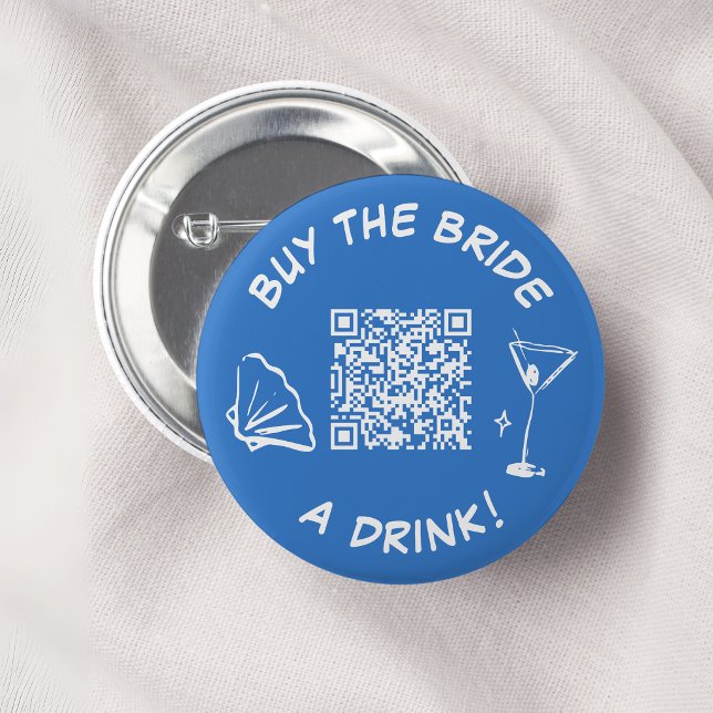 Kaufe der Braut einen Drink Brautparty QR Code Button (Von Creator hochgeladen)