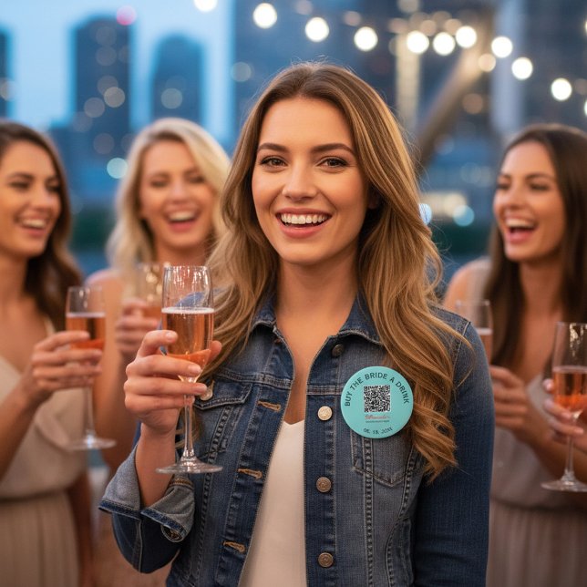 Kaufe der Braut einen Drink QR-Code-Button Button (Von Creator hochgeladen)