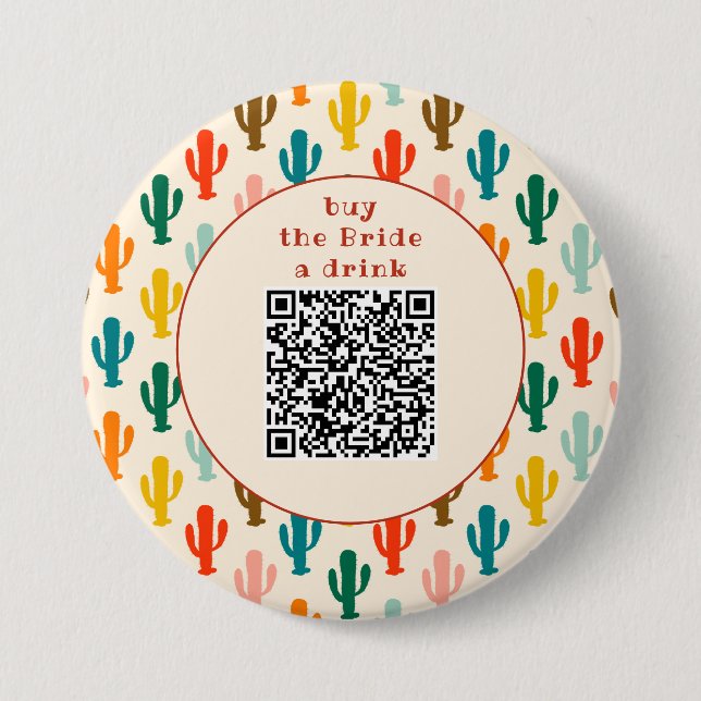 Kaufe der Braut einen Drink QR-Code-Button Button (Vorderseite)