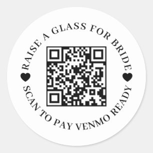 Kaufe der Braut einen Drink QR-Code-Design Runder Aufkleber
