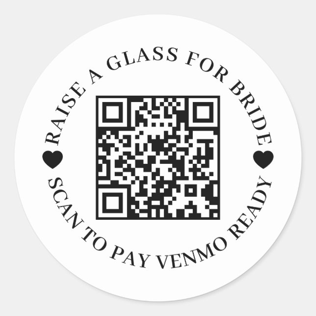 Kaufe der Braut einen Drink QR-Code-Design Runder Aufkleber (Vorderseite)
