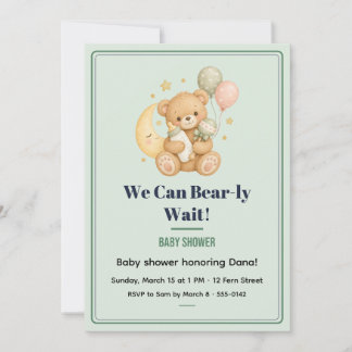 Kaufe kaum Teddy Baby Shower Sage Einladung