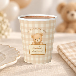 Kaufe kaum warten Teddy Bär Baby-Party Braunes Gin Pappbecher