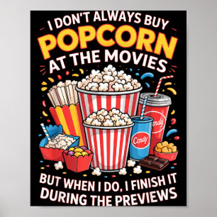 Kaufe kein Popcorn Film Kino Essen Nacht Snack Poster
