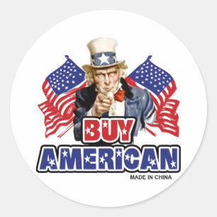 Kaufen Amerikaner ( Made in China ) - Witziger Wit Runder Aufkleber