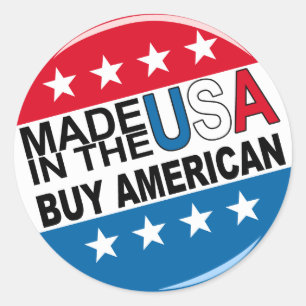 Kaufen Amerikanisch - Made in USA Runder Aufkleber
