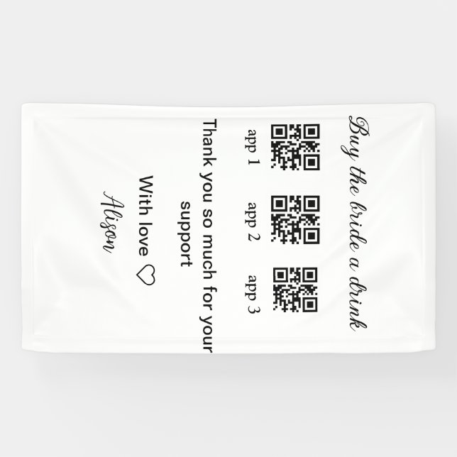 kaufen Braut ein Getränk Scan QR Code danke IhnenE Banner (Horizontal)