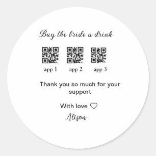 kaufen Braut ein Getränk Scan QR Code danke IhnenE Runder Aufkleber