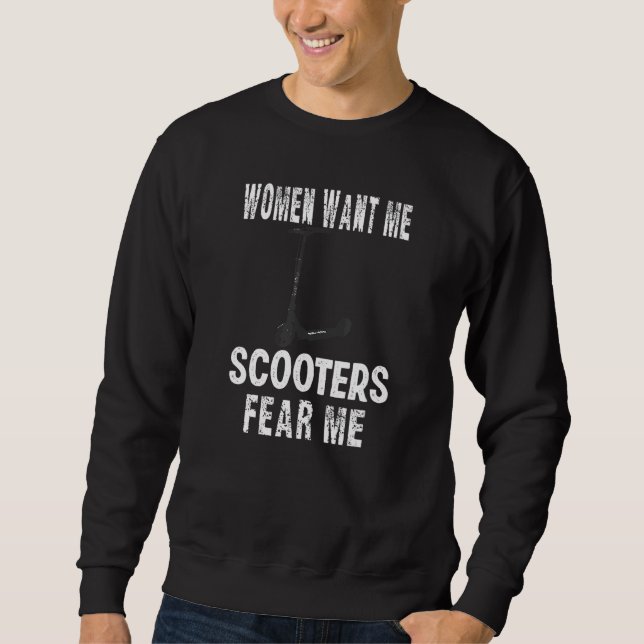 Kaufen Frauen Woll Me Scooters Angst mich Scooters Sweatshirt (Vorderseite)
