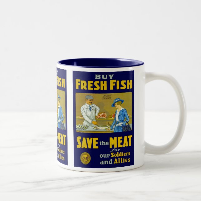Kaufen Frische Fische ~ Rett der Fleisch Zweifarbige Tasse (Rechts)